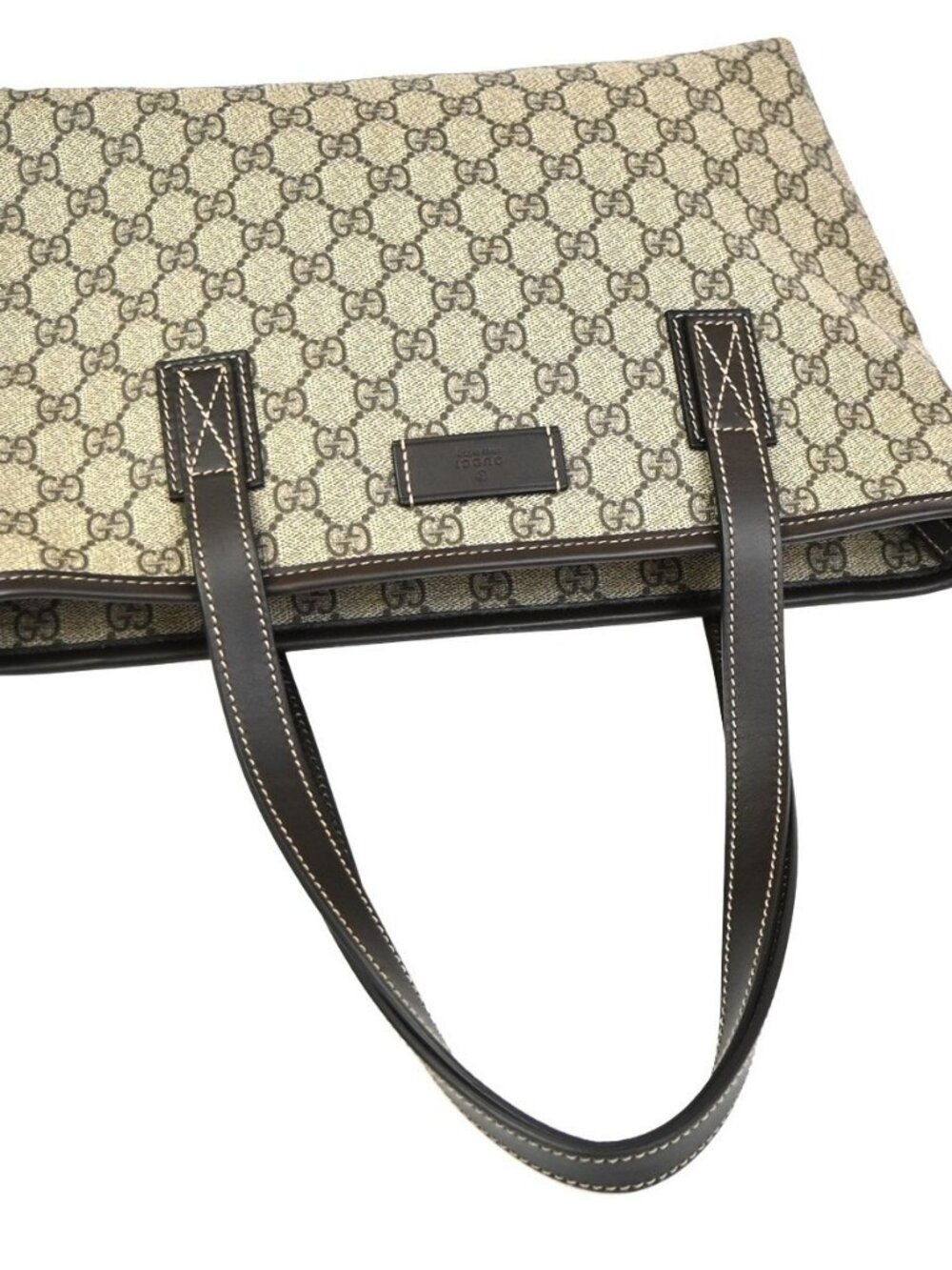 GUCCI Logo GG Pattern Hand Tote Bag Supreme Leather Brown Italy 80TA566 - Picture 6 of 15